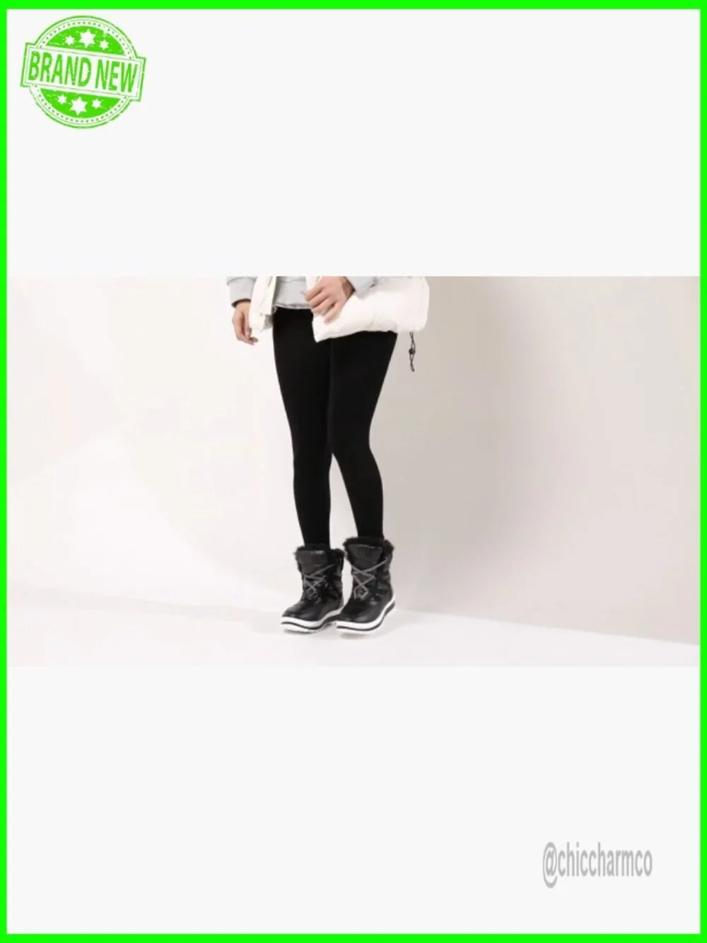 Fur Lined Mid-Calf Snow Boots Waterproof Lace Up Combat Boots Women Warm